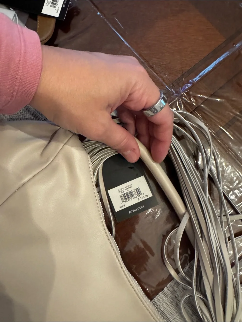 BCBG Women's Shoulder Bag in Almond